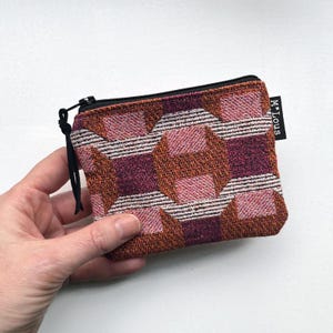 Pequeña cartera rosa roja cartera pequeña bolsa cambio bolsa de aseo bolsa retro geométrica minimalista bymlous bolsa vegana