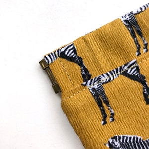 small coin pouch ochre yellow coin wallet pinch purse squeeze wallet zebra's pattern change wallet boho bohemian travel pouch byMlous image 5