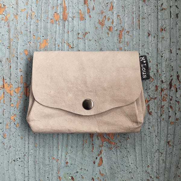 Faux leather coin pouch coin wallet small coin purse vegan purse leather look leather paper snappap travel pouch vegan leather byMlous boho