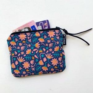 Petit portefeuille fleuri bleu avec portefeuille fleurs rétro petite pochette fleuri mini trousse de toilette byMlous