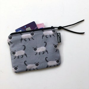 Monedero pequeño bolso bolsa pequeña bolso de cambio pequeño mini neceser estuche retro minimalista Ragdoll vegano bolsa gris gatos