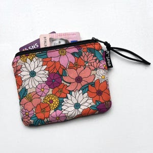 Pequeña cartera floral retro simple con mini cartera rosa roja naranja bolsa minimalista retro cambio bolsa de aseo