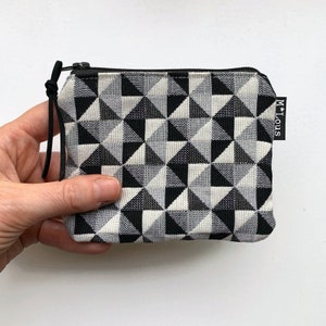 Cartera pequeña bloques en blanco y negro bolsa pequeña cambio mini bolsa de aseo bolsa retro minimalista bymlous bolsa vegana boho boho