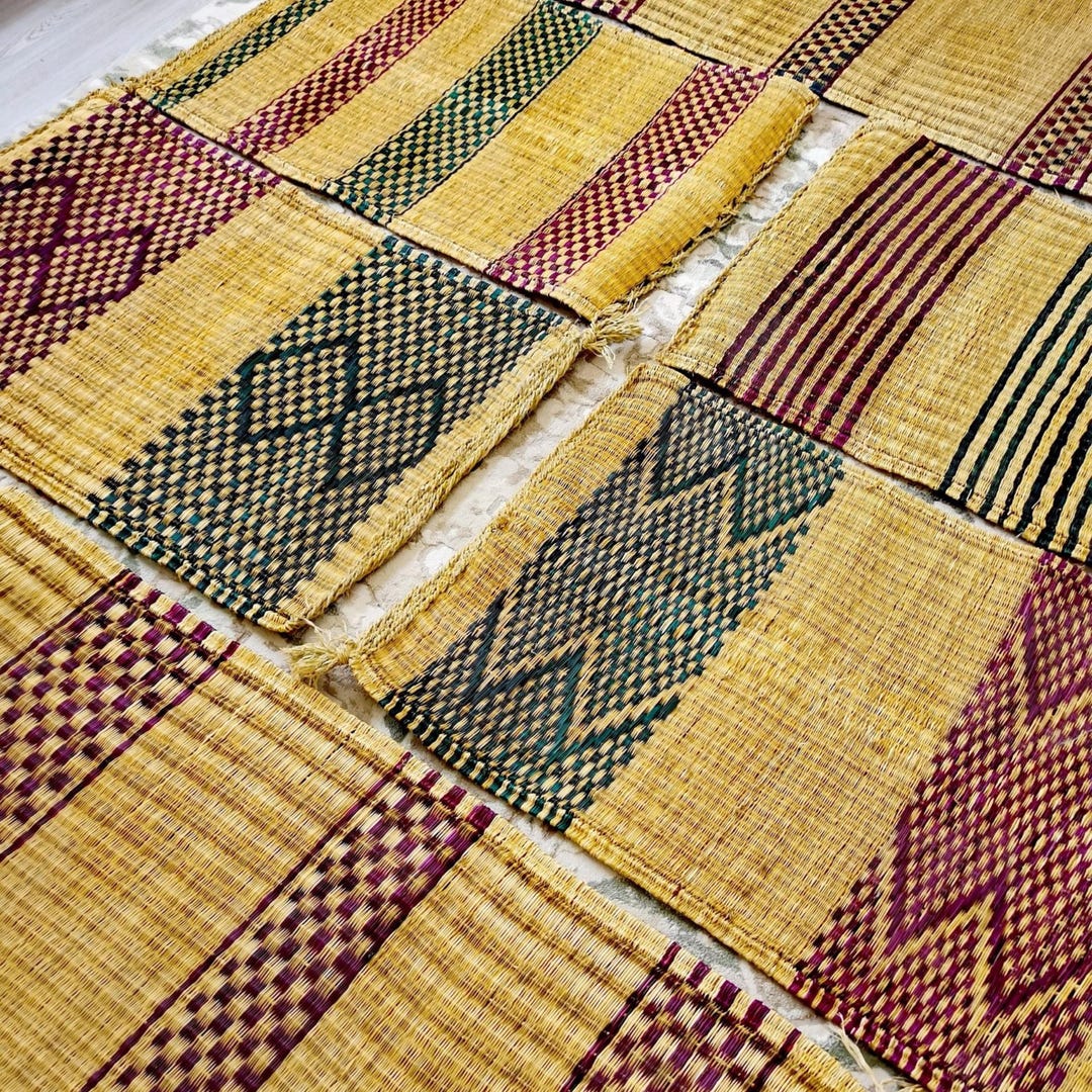 Libyan Traditional Rug Handwoven Libyan Rug – Natural Halfa Grass Mat, Traditional Palm Fiber ...