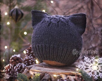 KNITTING PATTERN - Kitty or Fox in English and Русском языке! Котёнок, Лисёнок. NB - Adult sizes, Flat and Round knitting instructions Pdf