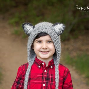 Wolf or Fox Ears Hooded Bonnet Knitting Pattern PDF. Sizes for NB, Baby, Toddler, Child, Adult. Original Designed Wolf hat Pattern. ENGLISH image 1