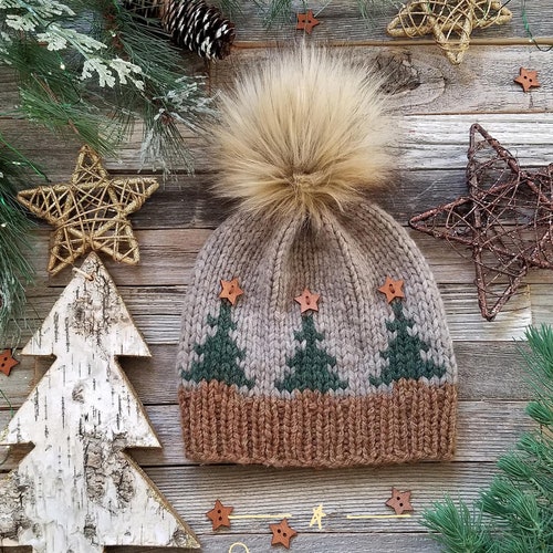 BULKY Christmas Trees Toque Knitting 