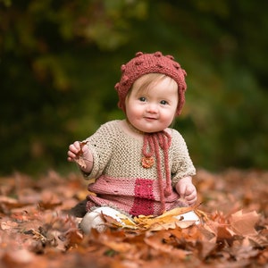 Knitting Pattern Pink Peppercorns Bobble Bonnet, NB 2 y.o. size, Photoprop Bonnet, FLAT knitted PDF image 2