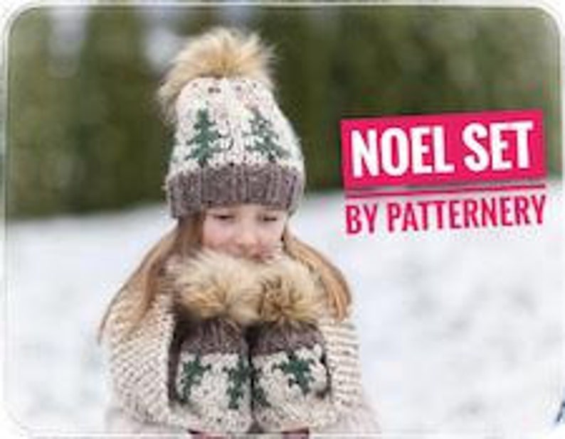 HAT Noel Trees Super Bulky Christmas Knitting Pattern Pdf. Two looks of Trees, NB to Adult in English, Hat ONLY image 10