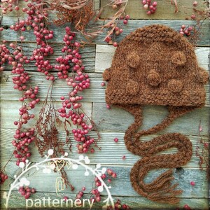 Knitting Pattern Pink Peppercorns Bobble Bonnet, NB 2 y.o. size, Photoprop Bonnet, FLAT knitted PDF image 4