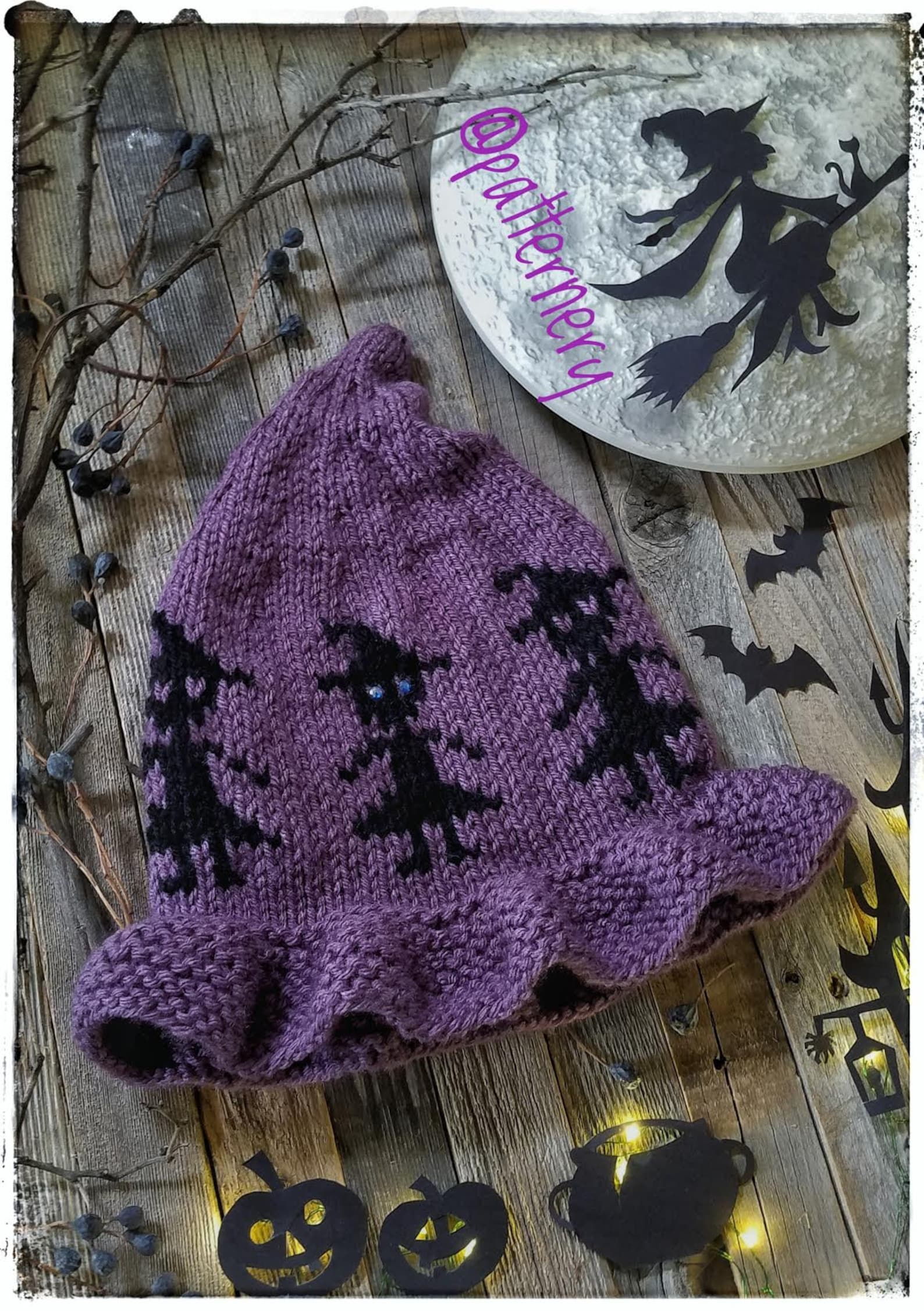 Knitting Pattern Witch Hat Trick or Treat baby Toddler Etsy