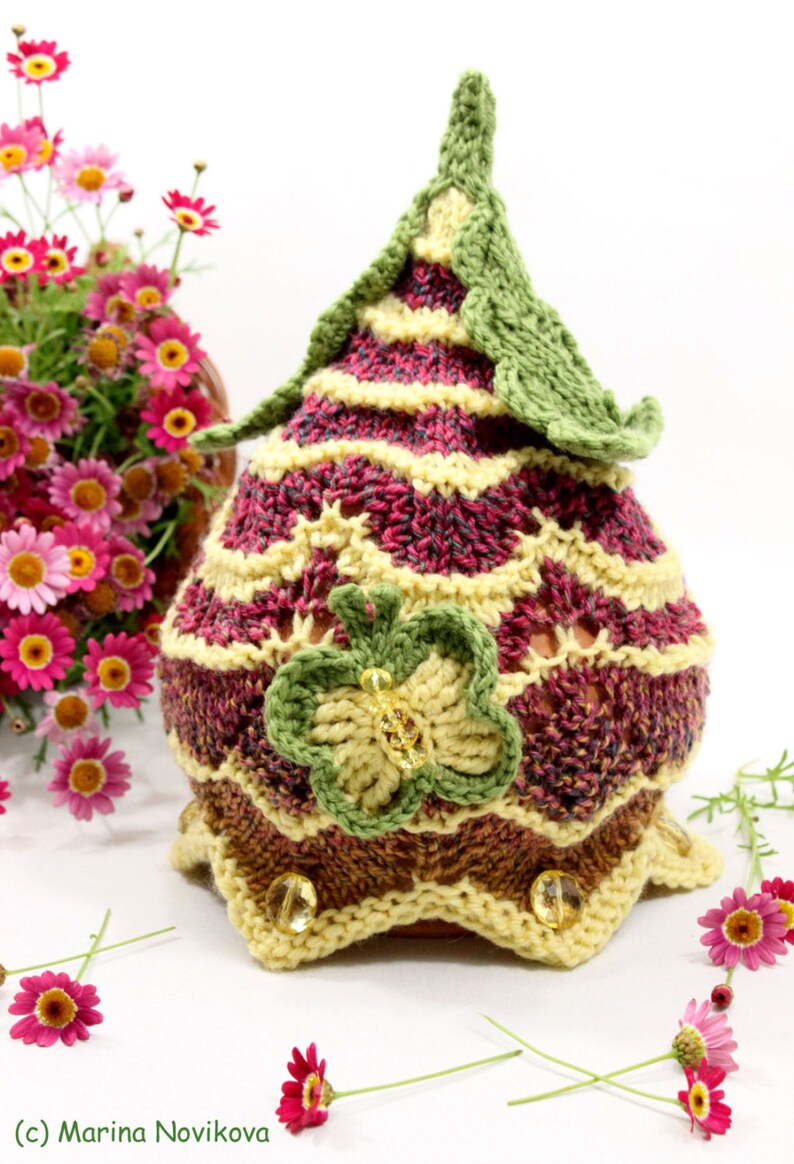 PDF Knitting Pattern Pixie Gnome Lace style Hat Upside Etsy