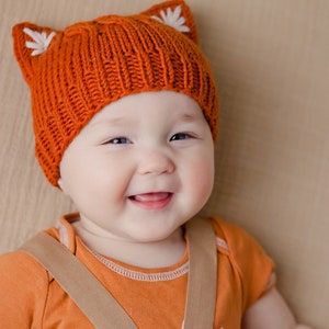KNITTING PATTERN Simple Kitten or Fox Ears Beanie Nb, Baby, Toddler, Child, Adult Flat and Round Instruction, Pdf in ENGLISH Language. image 10