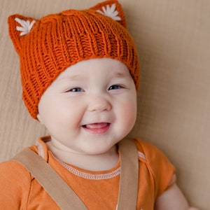 BREIEN PATROON Eenvoudige Kitten of Fox Ears Beanie Nb, Baby, Peuter, Kind, Volwassene Plat en rond Instructie, Pdf in het ENGELS Taal. afbeelding 10