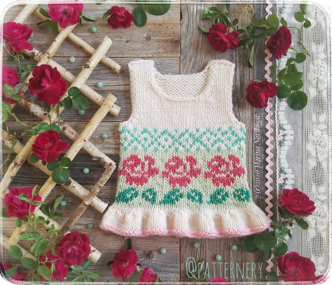 Knitting PATTERN Rose Trellis VEST or Tank Instructions Pdf. Etsy