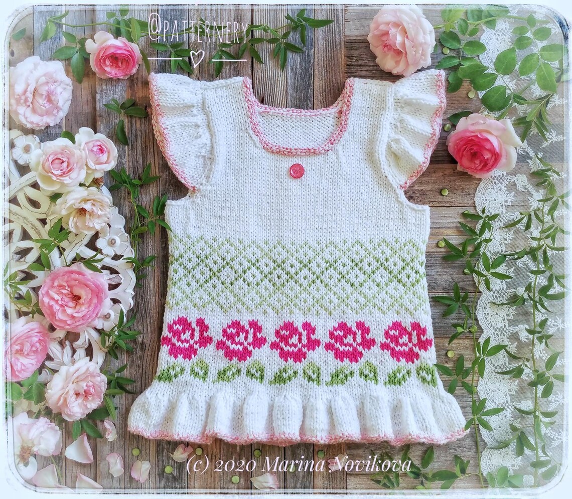 Knitting PATTERN Rose Trellis VEST or Tank Instructions Pdf. Etsy