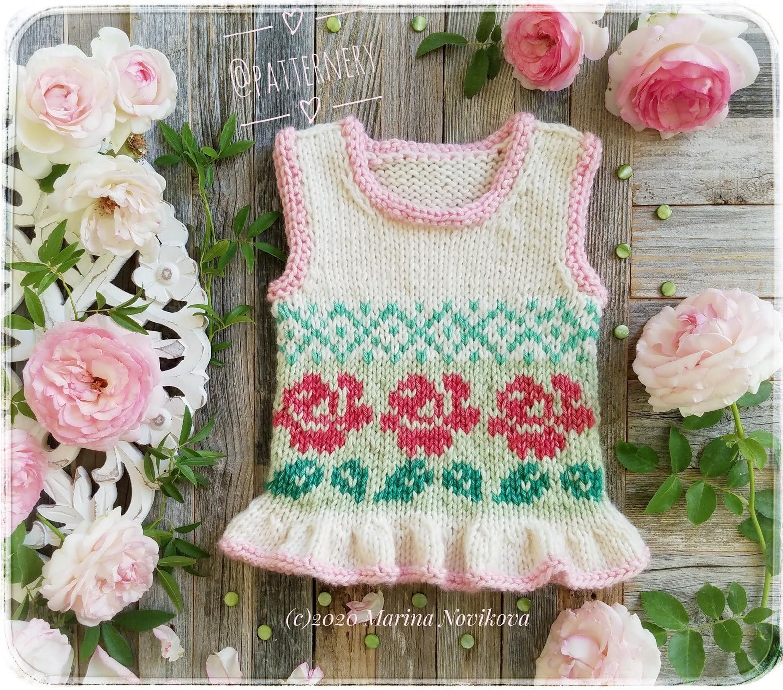 Knitting PATTERN Rose Trellis VEST or Tank Instructions Pdf. Etsy