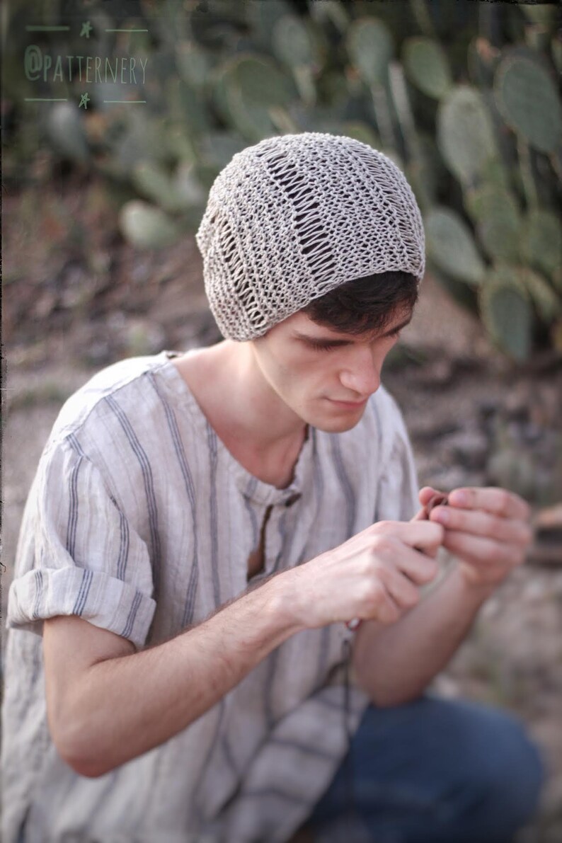 Original Designed Flat Knitted Pattern for Beginners. Simple Rustic Boho Unisex Beanie Knitting PDF NB up to xl-Adult ENGLISH Language
