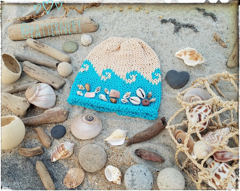 Knitting Pattern Swirly waves Beanie Includes FLAT and ROUND Knitting Option Adult sizes English Language PDF. Sport Weight Preemie