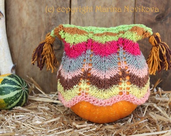 Pumpkin Patch Lace hat, Multicolored Cotton Silk Fibers, Hand Knitted in Noro yarn, Baby - Toddler fit.  Ready to FREE Shipping