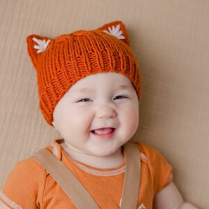 BREIEN PATROON Eenvoudige Kitten of Fox Ears Beanie Nb, Baby, Peuter, Kind, Volwassene Plat en rond Instructie, Pdf in het ENGELS Taal. afbeelding 7