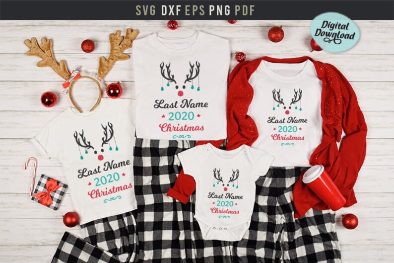 Download Editable Family Christmas Christmas Reindeer Shirts Svg Etsy