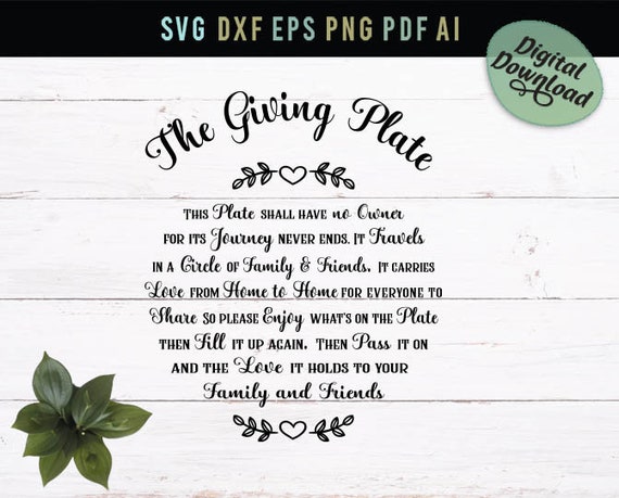 The Giving Plate Pass It On And The Love It Holds To Your Etsy