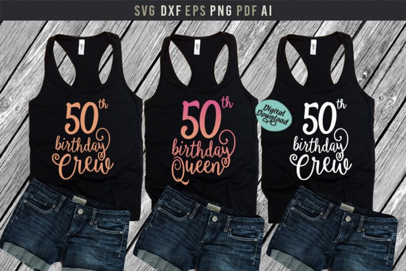 Download 50th birthday queen birthday crew birthday Svg Digital | Etsy