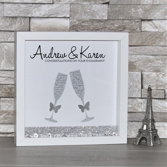Personalised Engagement Frame Box Gift For Keepsake
