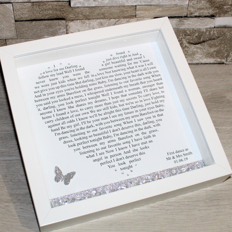 Song Lyrics Frame Wedding Gift Song Lyrics Gift First Dance Etsy