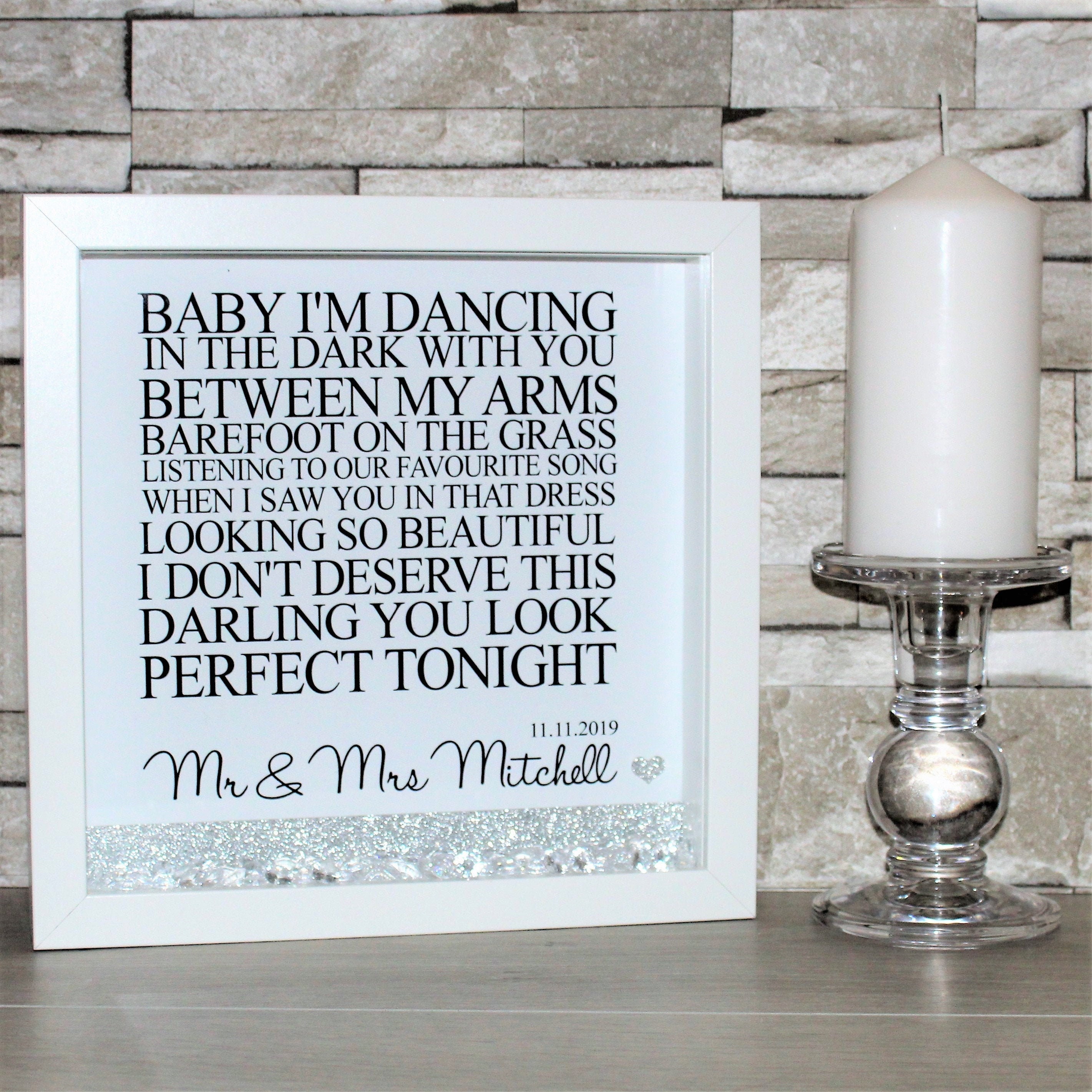 Ed Sheeran Perfect Lyrics Song Lyric Frame Ed Sheeran Frame Etsy Israel