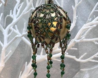 Pineapple Bauble pattern 25. Beading tutorial instructions. Christmas ornament cover. This is a digital BEAD PATTERN not a physical item