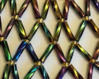 Bugle Netted Necklace pattern 2. Beading tutorial pattern. Beadweaving. Lace collar. This is a digital BEAD PATTERN and not a physical item.