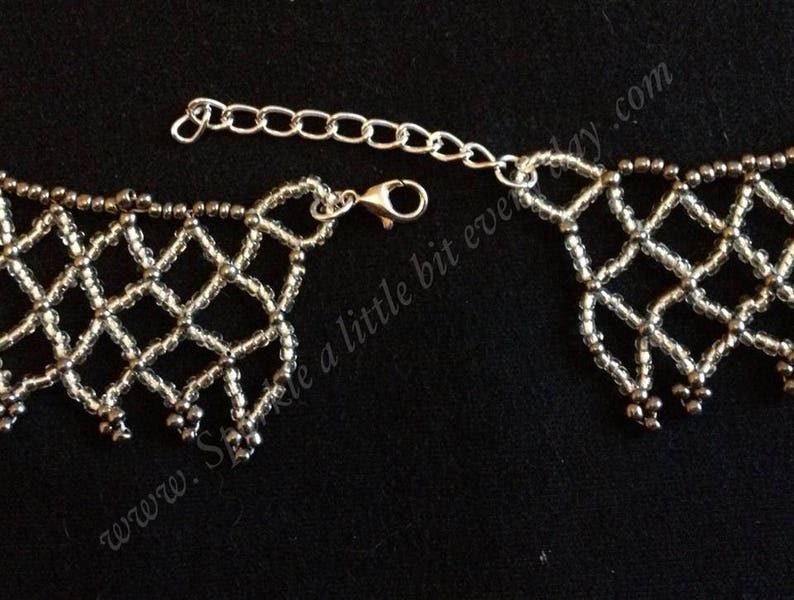 Seed Bead Netted Necklace Pattern 1. Beading Tutorial Pattern. Etsy