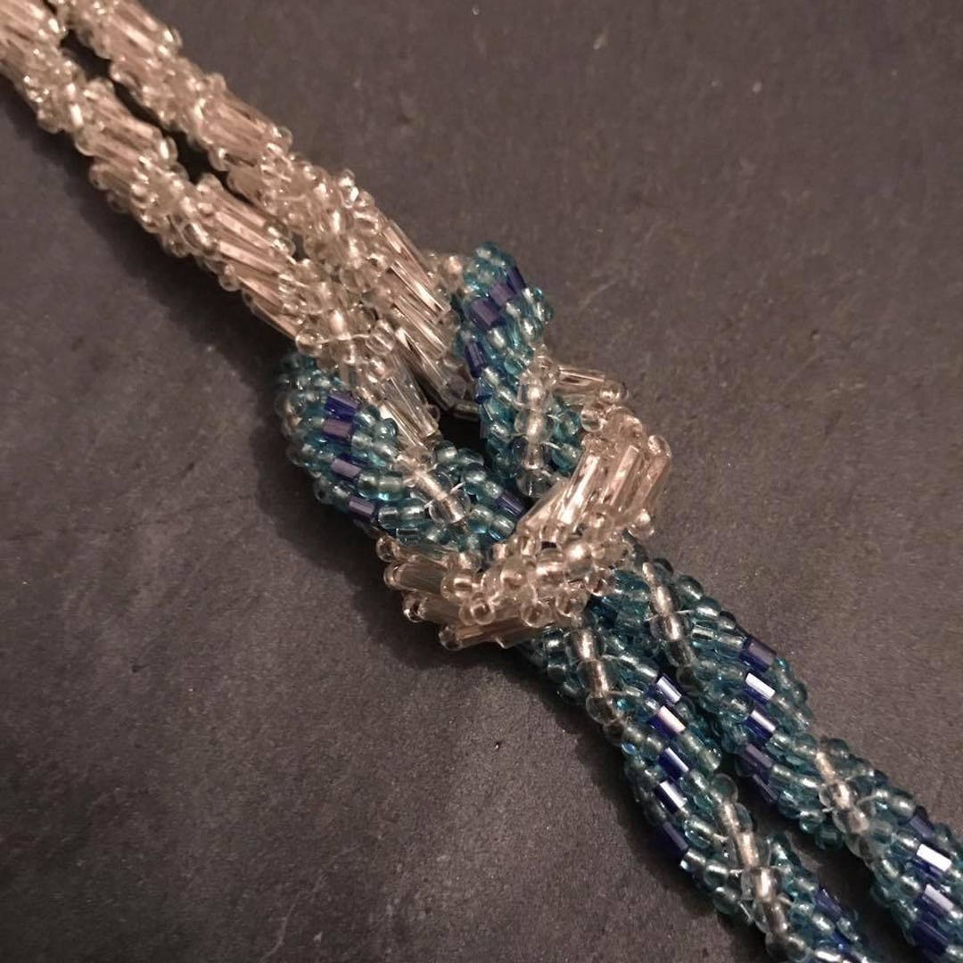 Knotted Spirals Bracelet Pattern 8. Beading Tutorial Pattern. Jewellery Seed Bugle Twisted