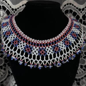 Ankhesenamun Necklace pattern 61. Netting beadweaving jewellery lace collar. This is a digital BEAD PATTERN and not a physical item.