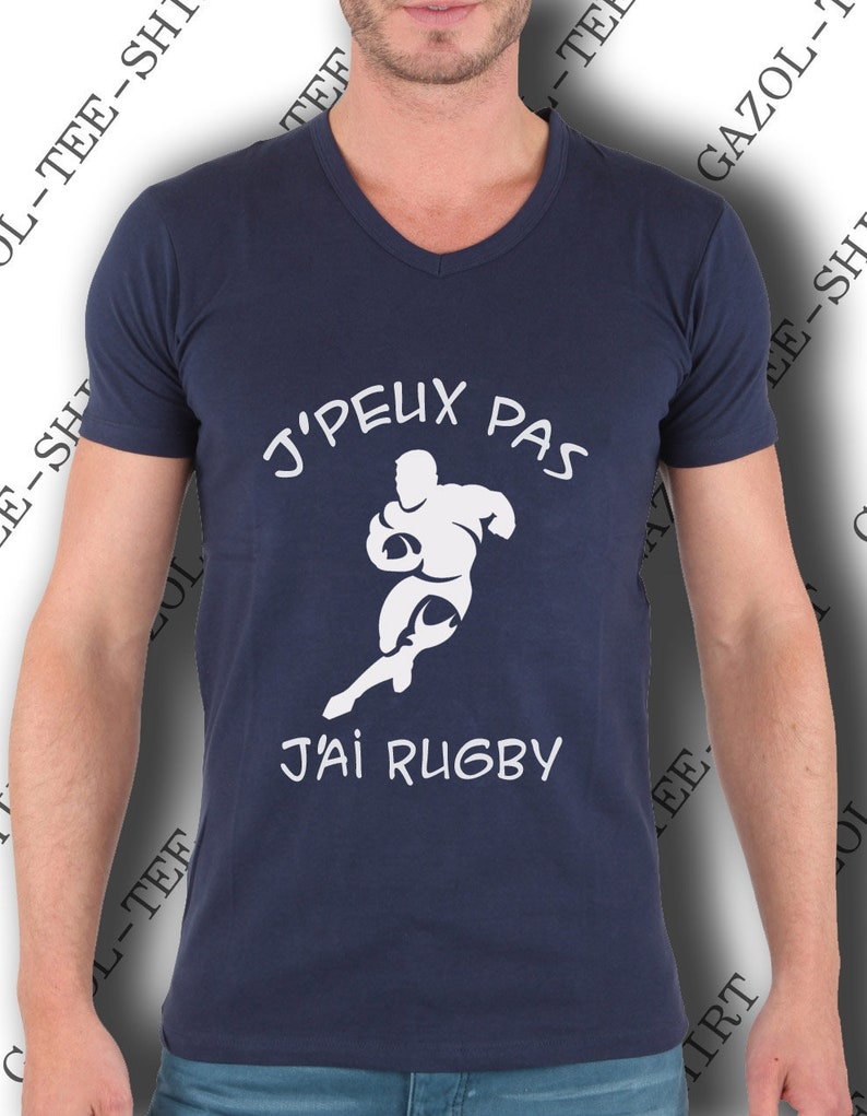 T-shirt J' peux pas, j'ai rugby. idée cadeau rugbyman. Tee-shirt coton, sport & humour. image 5