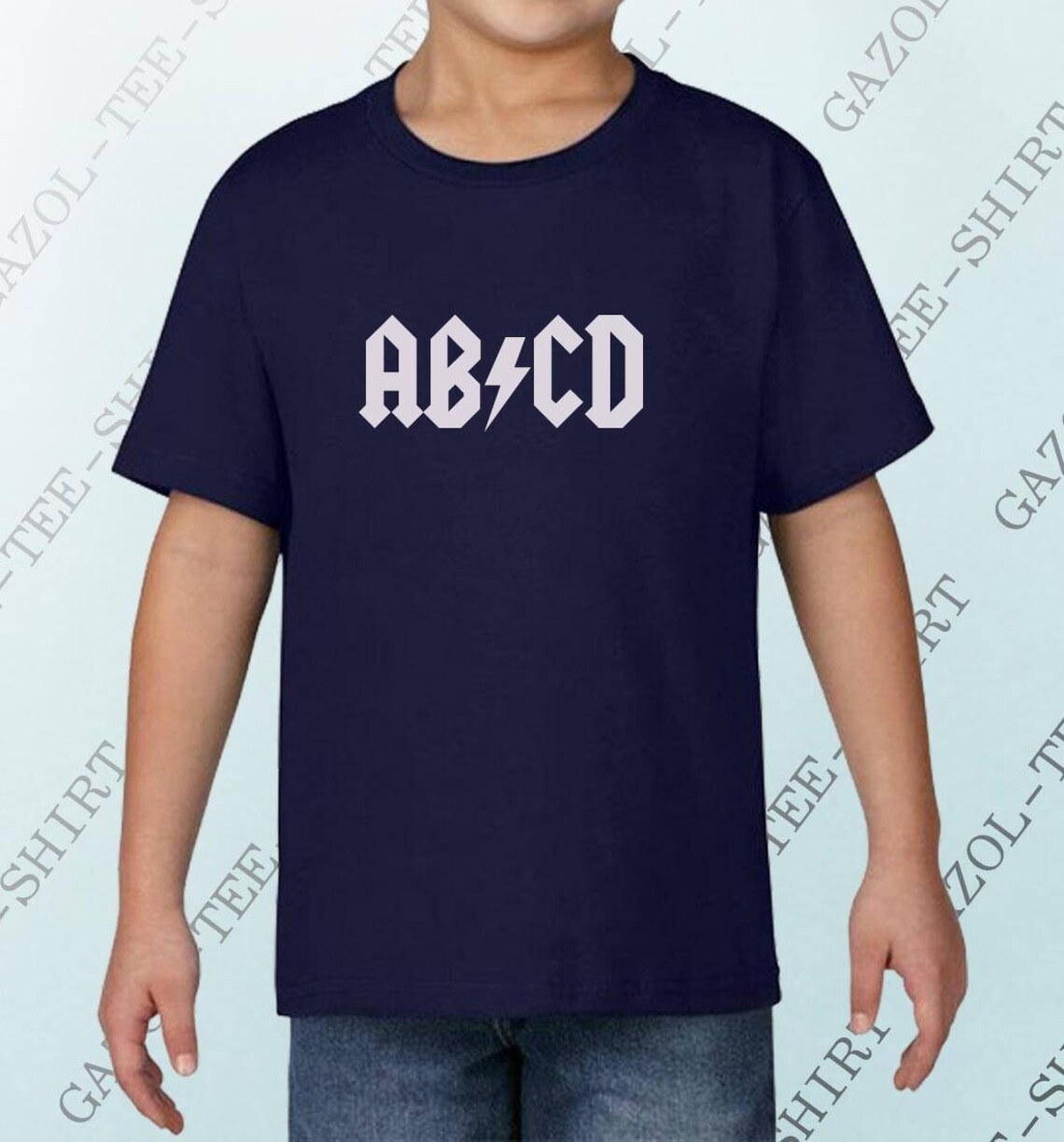 Tee-shirt enfant garçon ou fille ABCD AC/DC T-shirt enfant 100% humour ...