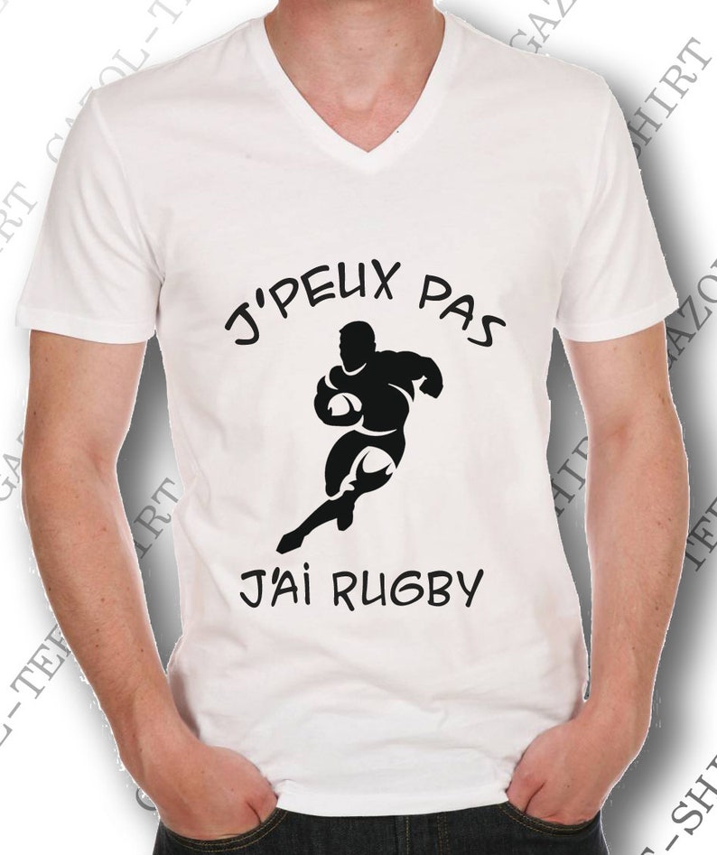 T-shirt J' peux pas, j'ai rugby. idée cadeau rugbyman. Tee-shirt coton, sport & humour. image 7