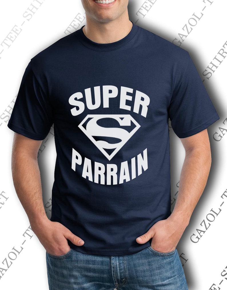 T-shirt super parrain. Tee-shirt cadeau parrain. image 6