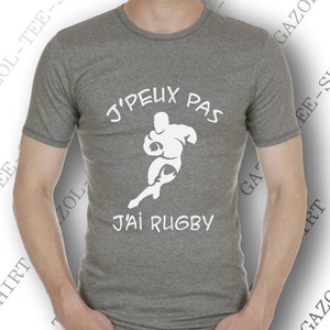 T-shirt J' peux pas, j'ai rugby. idée cadeau rugbyman. Tee-shirt coton, sport & humour. image 4