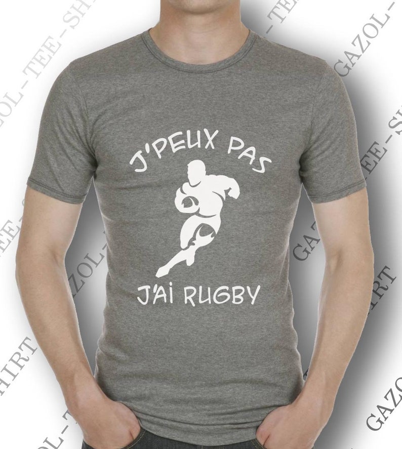 T-shirt J' peux pas, j'ai rugby. idée cadeau rugbyman. Tee-shirt coton, sport & humour. image 4