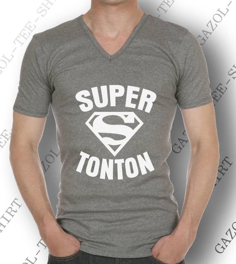 T-shirt SUPER TONTON. Cadeau pour oncle drôle une idée original pour super tonton image 3