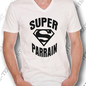 T-shirt super parrain. Tee-shirt cadeau parrain. image 4