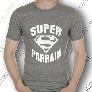 T-shirt super parrain. Tee-shirt cadeau parrain. image 7