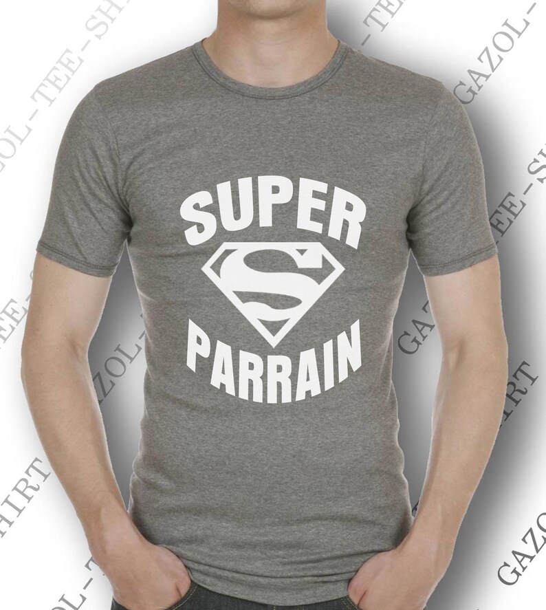 T-shirt super parrain. Tee-shirt cadeau parrain. image 7