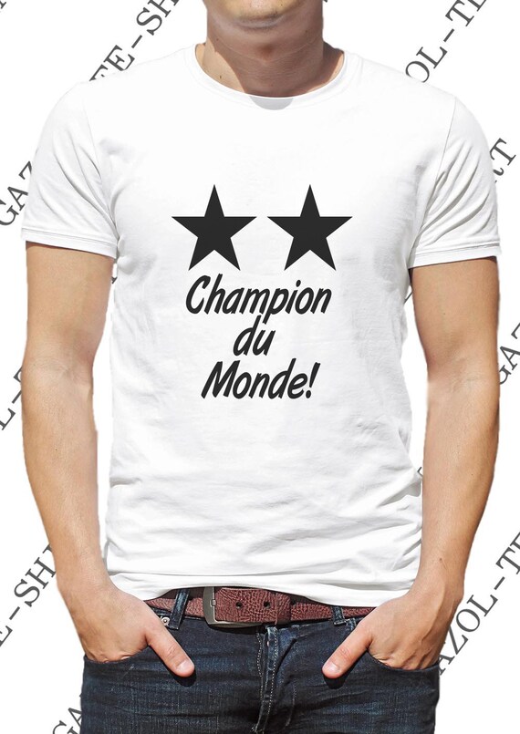 T Shirt Deux étoiles 2 étoiles Champion Du Monde Maillot 2 étoiles équipe De France Championne Du Monde