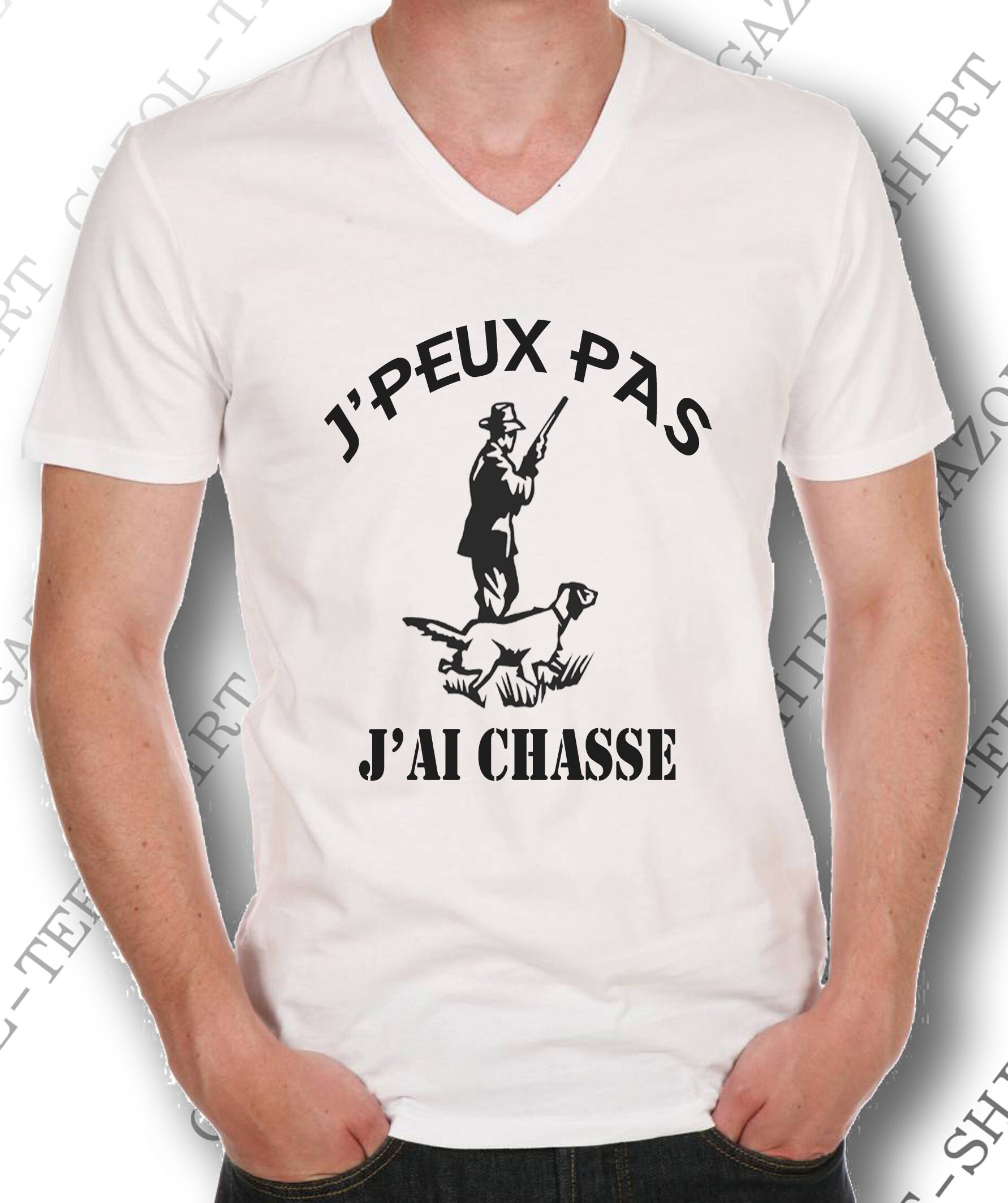 T-shirt j'peux pas j'ai chasse variante animal - cadeau chasseur