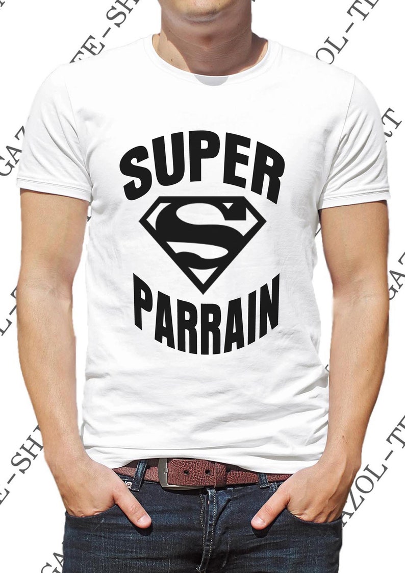 T-shirt super parrain. Tee-shirt cadeau parrain. image 8