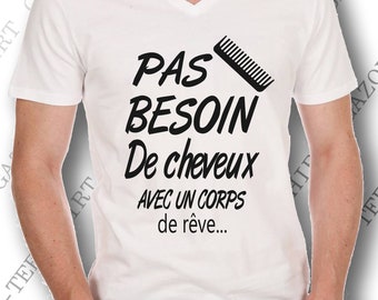 Pas Besoin de Cheveux Cadeau Humoristique pour Chauve Sweatshirt :  : Mode